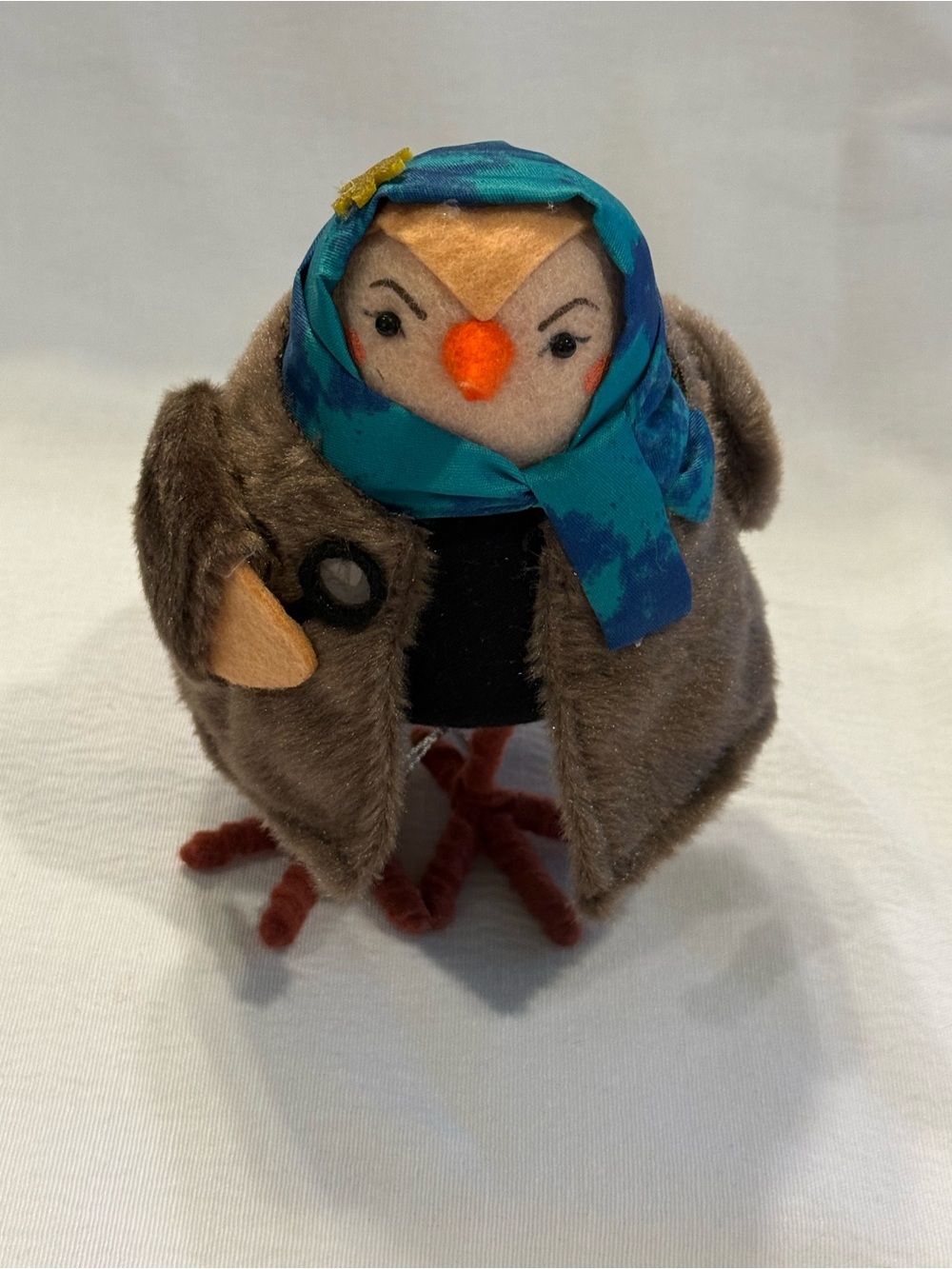 LGBTQ Featherly Friends 2025 Bird w/Gold Foot Tag Brown Plush Bird Figurine
